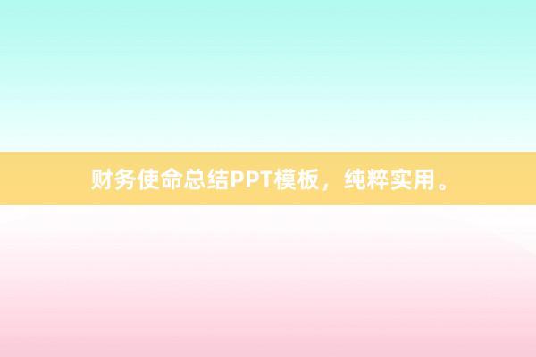 财务使命总结PPT模板，纯粹实用。
